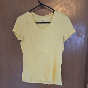Croft & Barrow Sunny Yellow V-Neck Tee